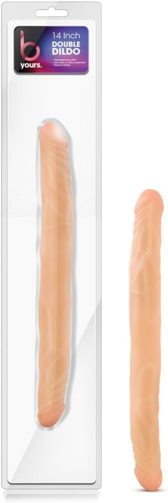 14" B Yours Double Dildo - Beige