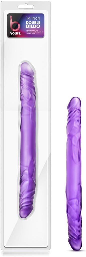 14" B Yours Double Dildo - Purple