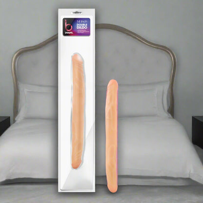 14" B Yours Double Dildo - Beige