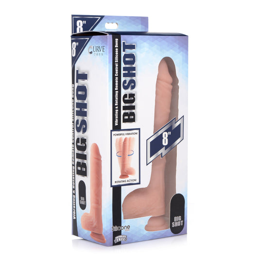 8" Big Rotating Remote Control Dildo with Balls