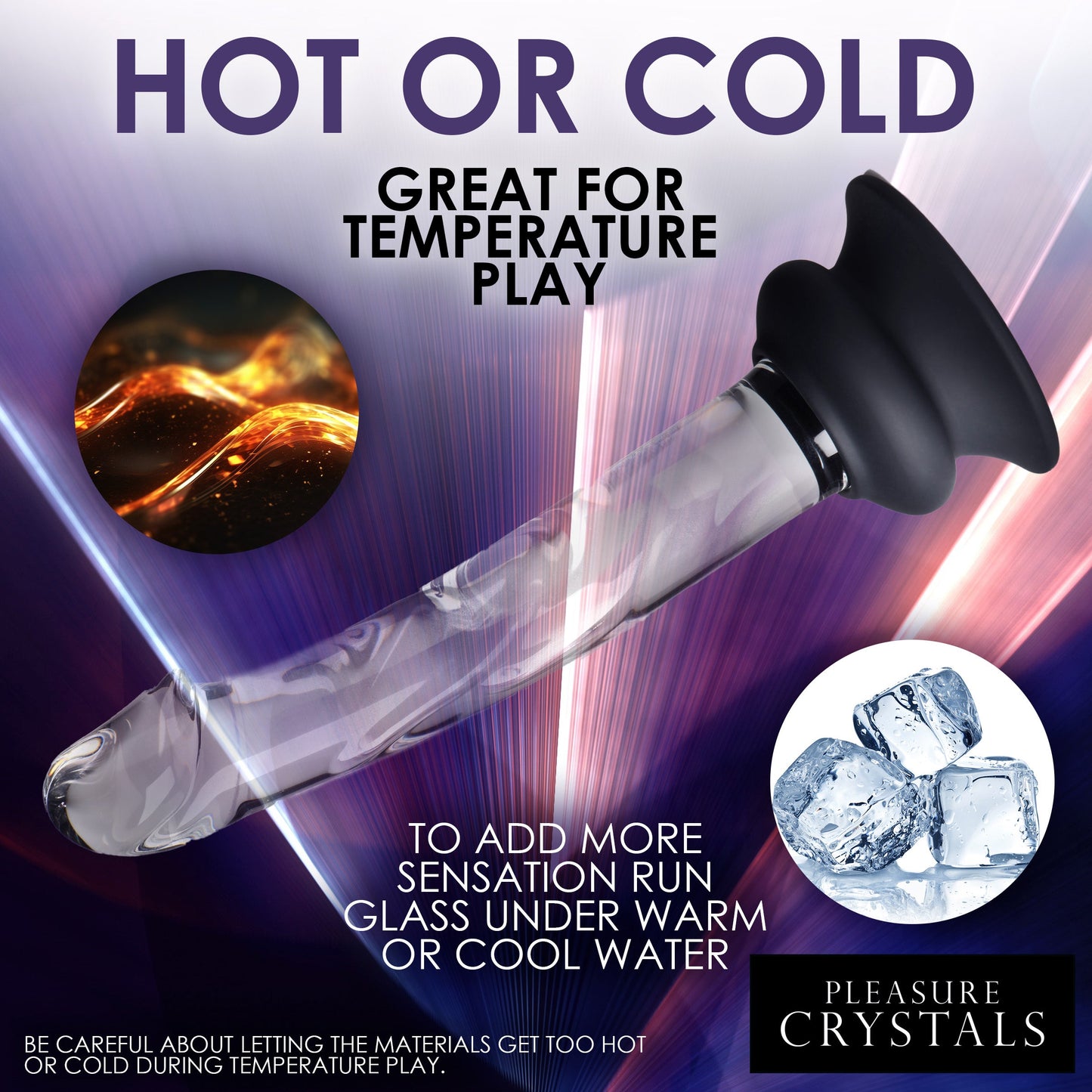 Pleasure Crystals 7" Glass Dildo w/ Silicone Base