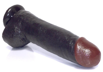 12" Black Balled Dildo