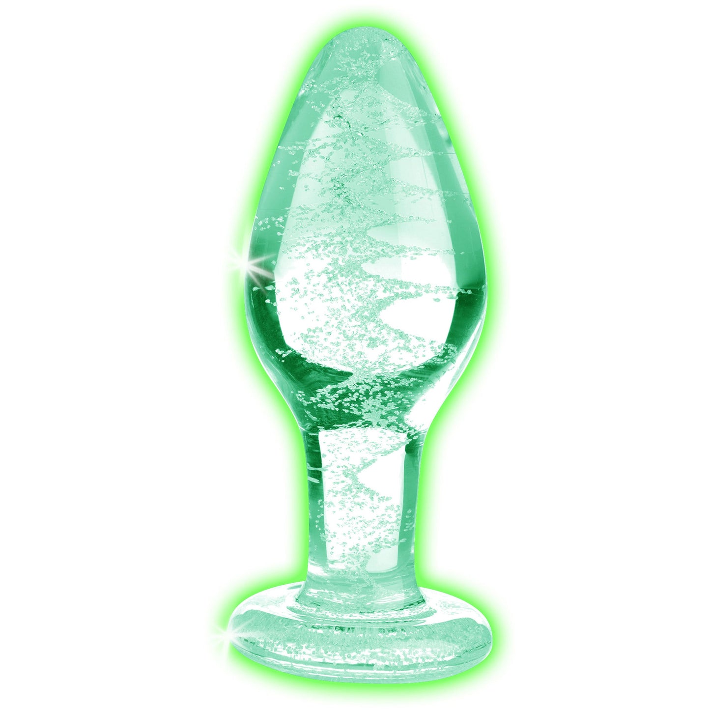 Glow-in-the-Dark Glass Anal Plug - Medium