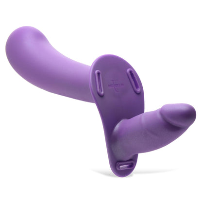 2" 28X Double Diva Double Dildo w- Harness & Remote - Purple