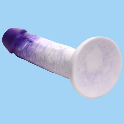 7.9" Real Swirl Realistic Silicone Dildo - Purple