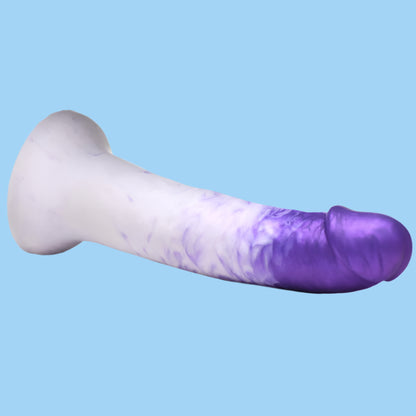 7.9" Real Swirl Realistic Silicone Dildo - Purple