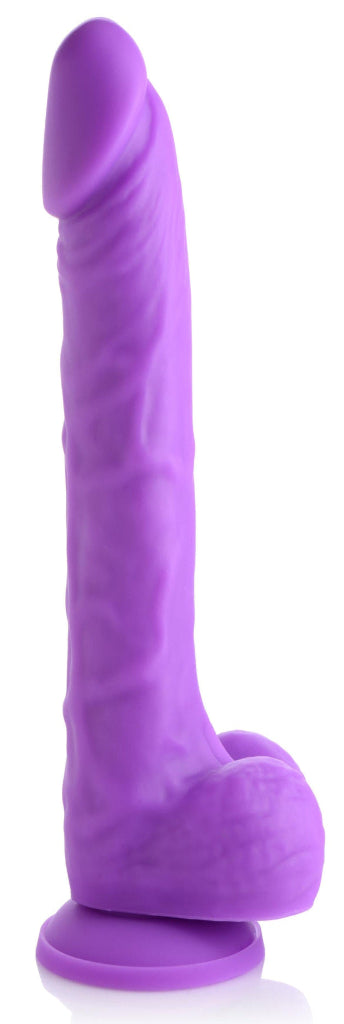 7" Silicone Dildo with Balls - Grape