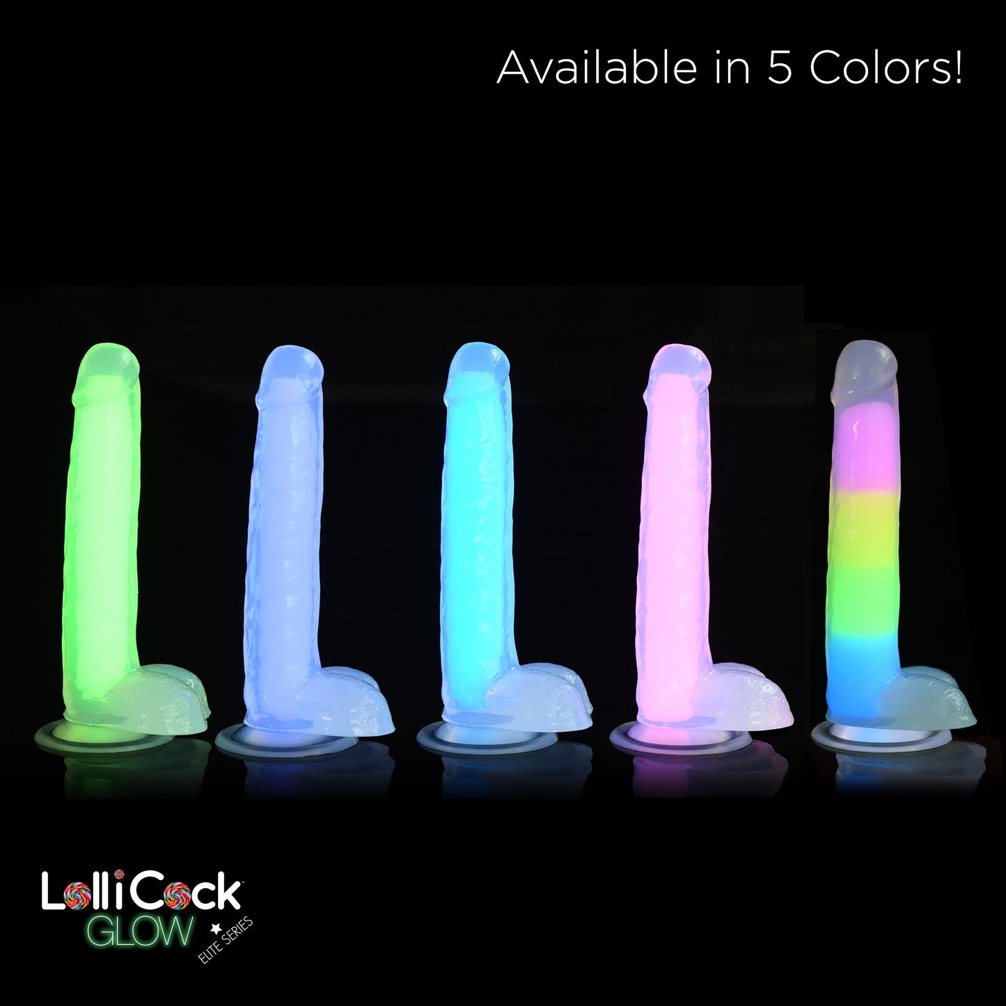 7" Glow-in-the-Dark Silicone Dildo Blue- with Balls