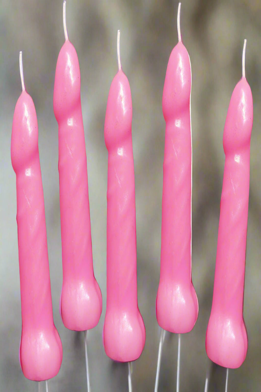 Pink Pecker Party Candles 5Pk