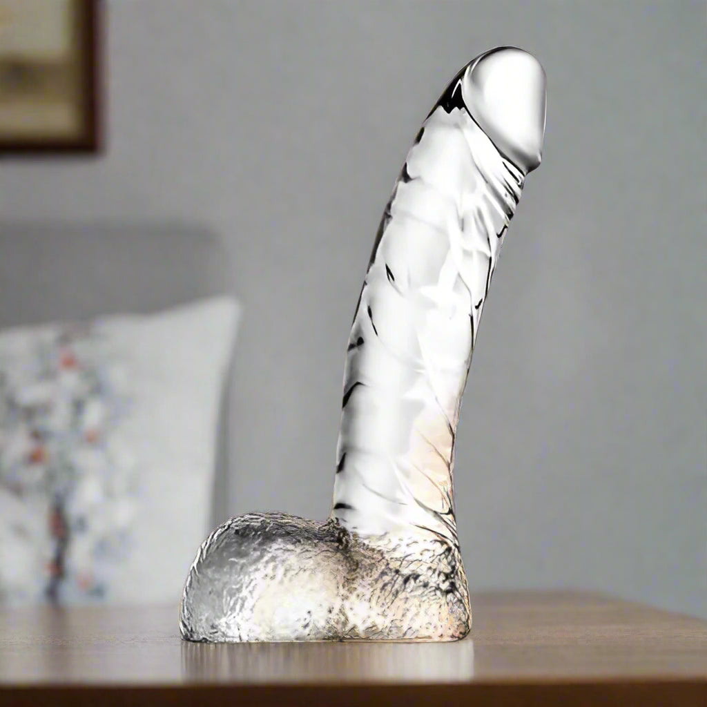 5.5" Clear Realistic Dildo with Balls