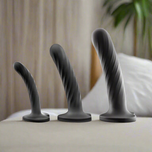 Twist Silicone Dildo with Suction Cup- Three