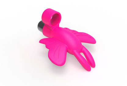 The 9's Flirt Finger Butterfly Finger Vibrator - Pink